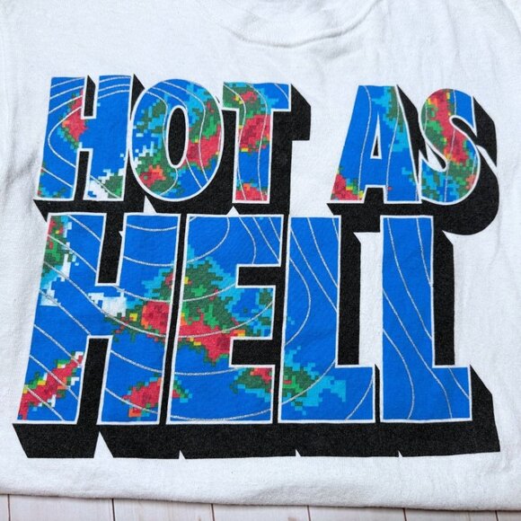 Climate Change Hot as Hell Graphic White Tshirt Unisex Womans Small Activist - Picture 3 of 6